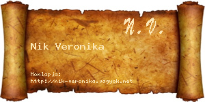 Nik Veronika névjegykártya