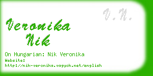 veronika nik business card